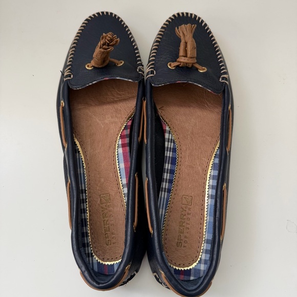 Sperry Top-Sider Sabrina Navy Women's Flats 8 M Navy Leather Flat Boat Shoes - Picture 8 of 10